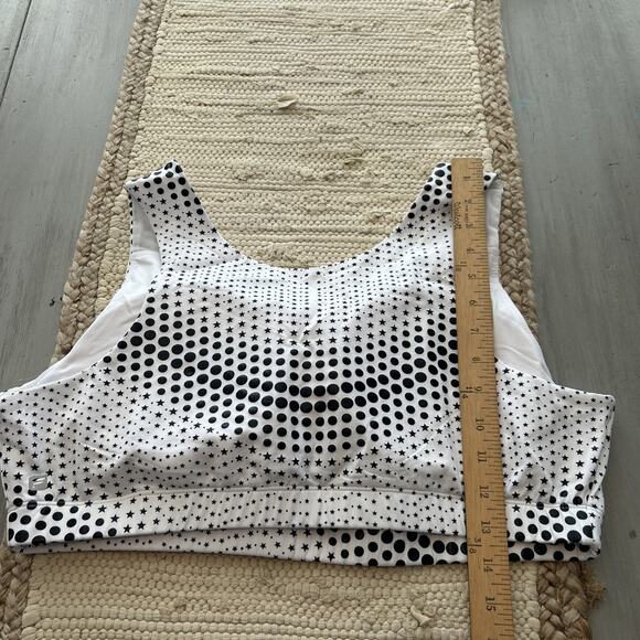 NWT Fabletics Powerhold Legging Sports Bra White Black Stars Dots 3pc Set Sz XXL - Picture 5 of 12